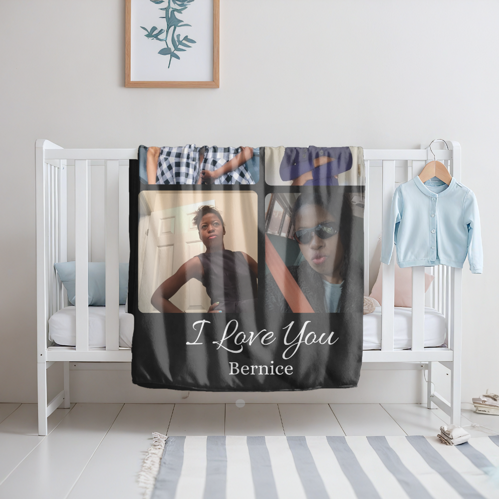 personalized Photo Blanket I Love You