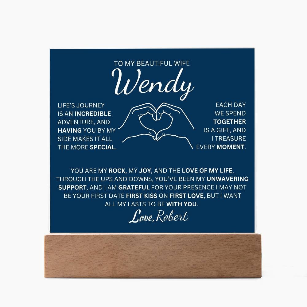 Personalized To My Beautiful Wife The Love Of My Life Square Plaque