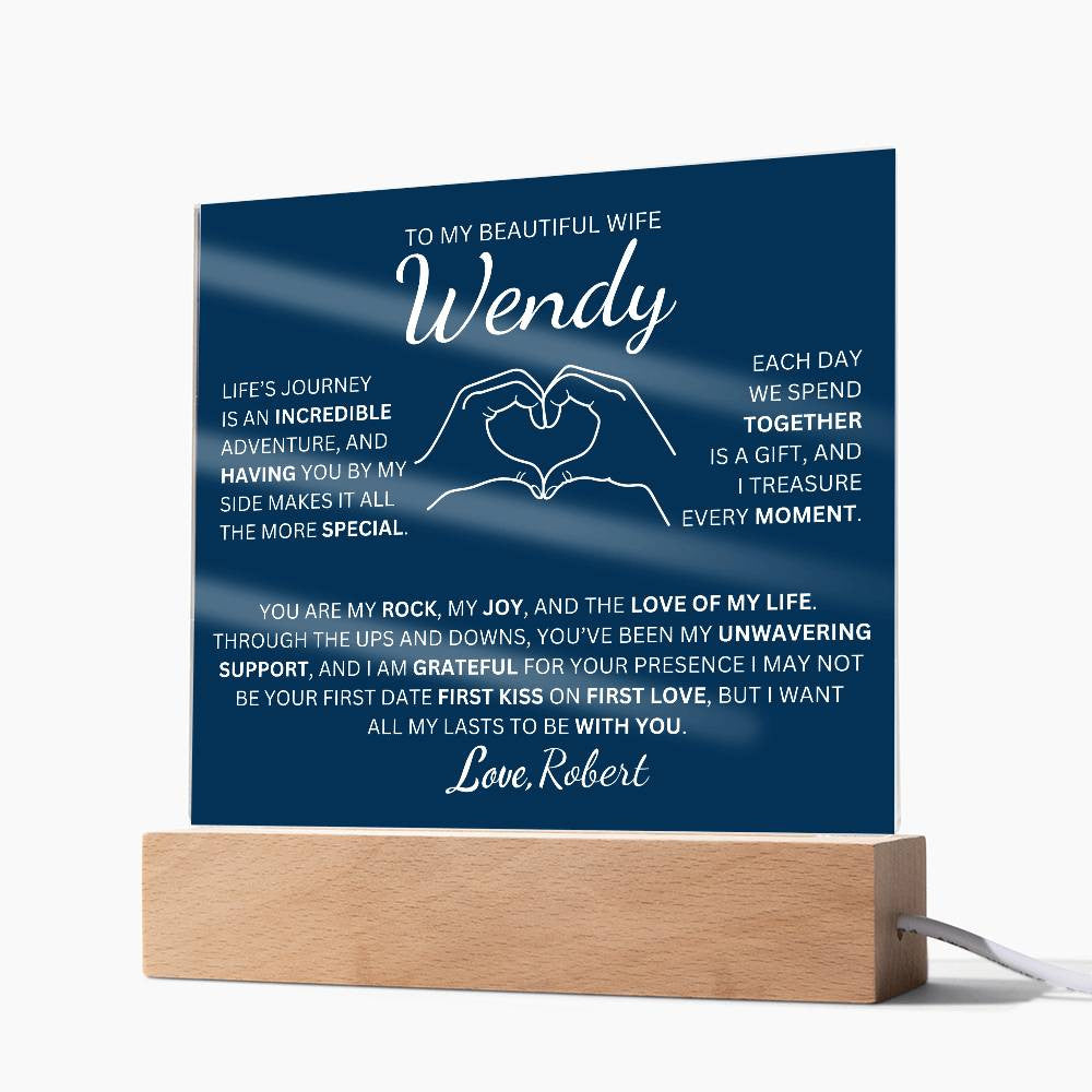 Personalized To My Beautiful Wife The Love Of My Life Square Plaque