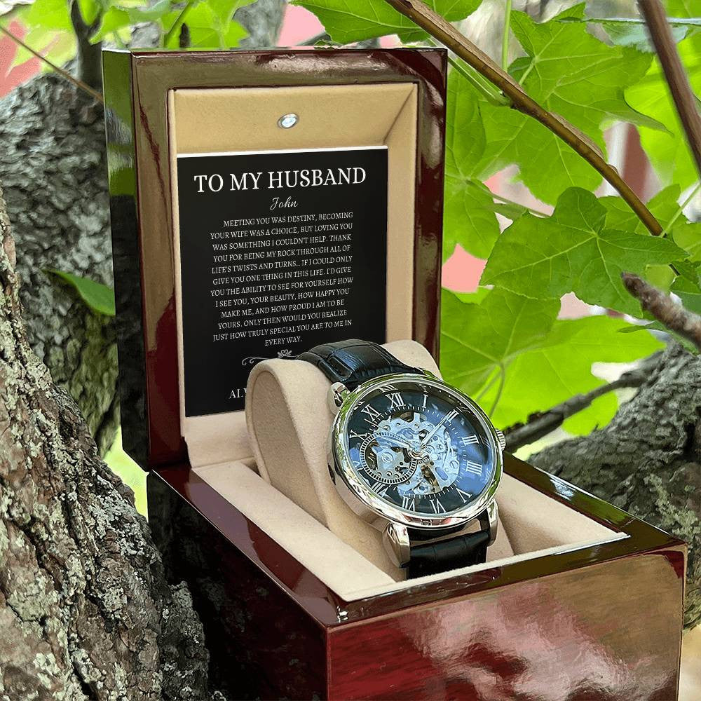 Personalized Men's Openwork Watch Meeting You Was Destiny To My Husband
