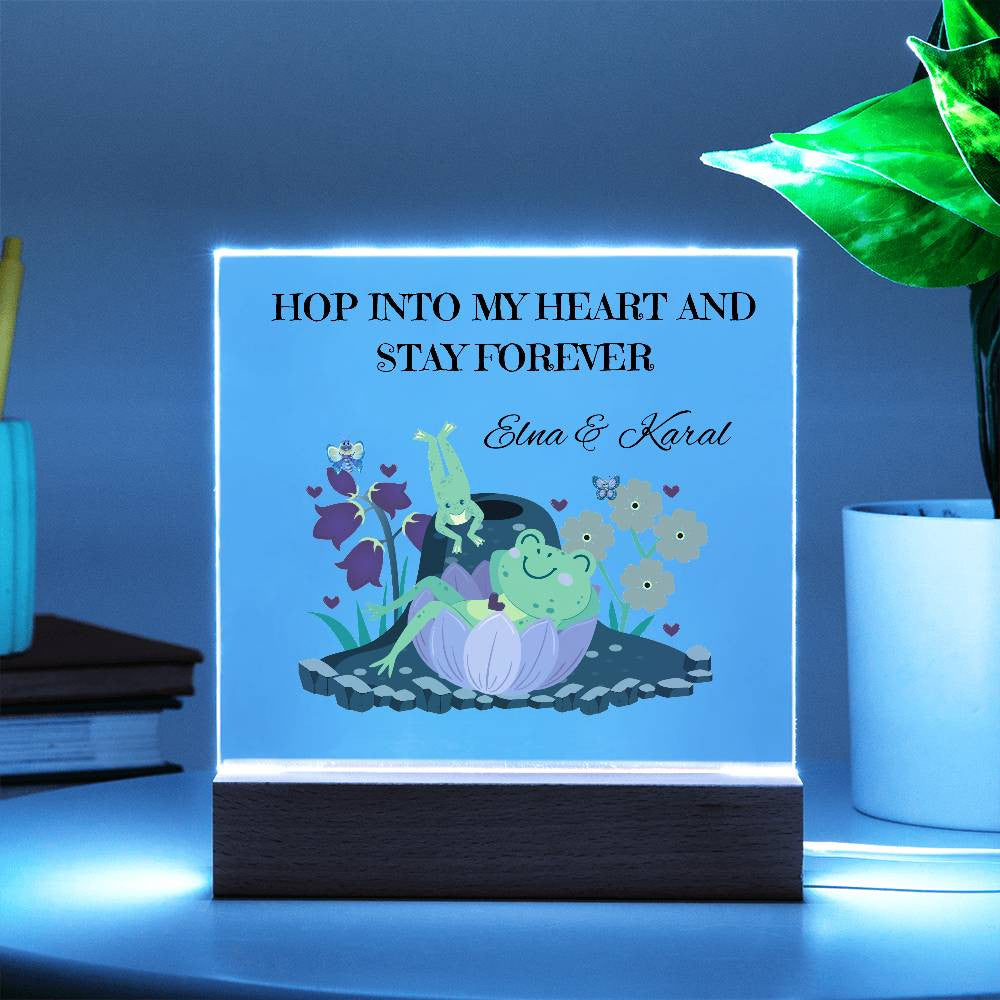 Personalized Hop Into My Heart Square Plaque