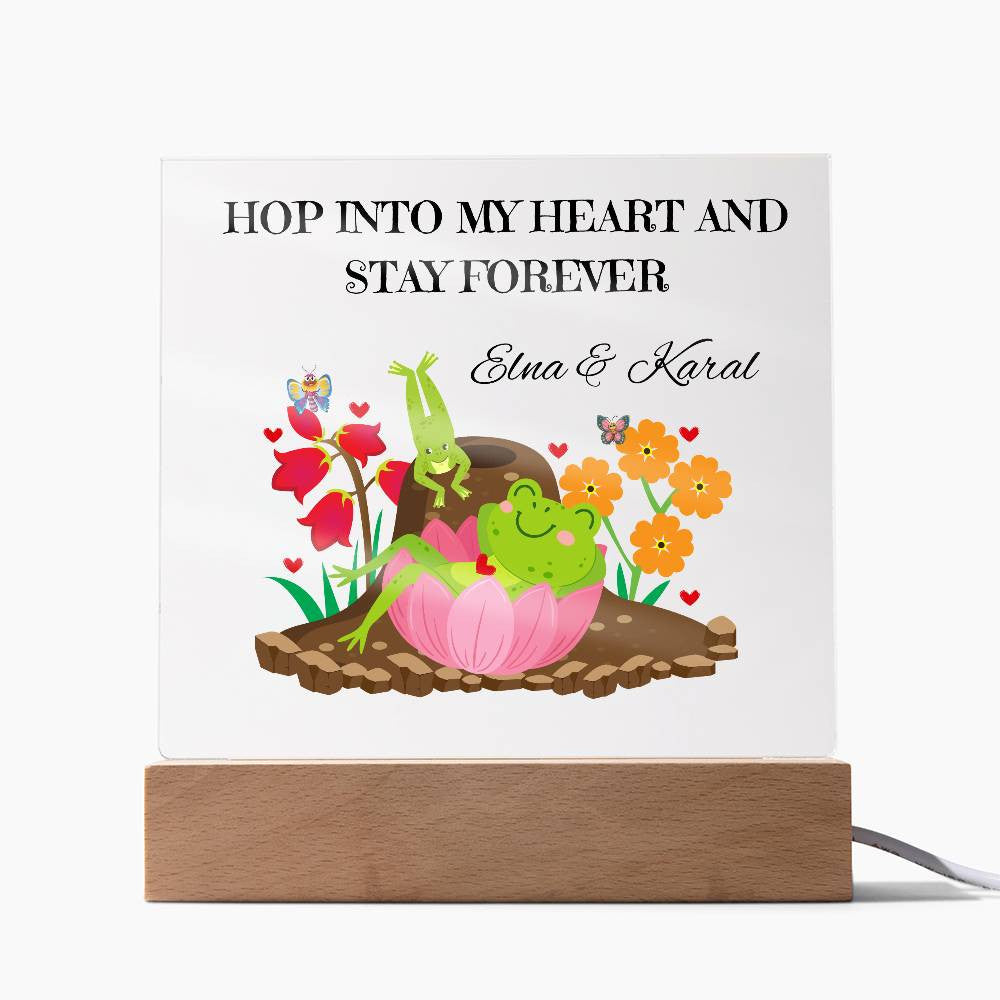Personalized Hop Into My Heart Square Plaque