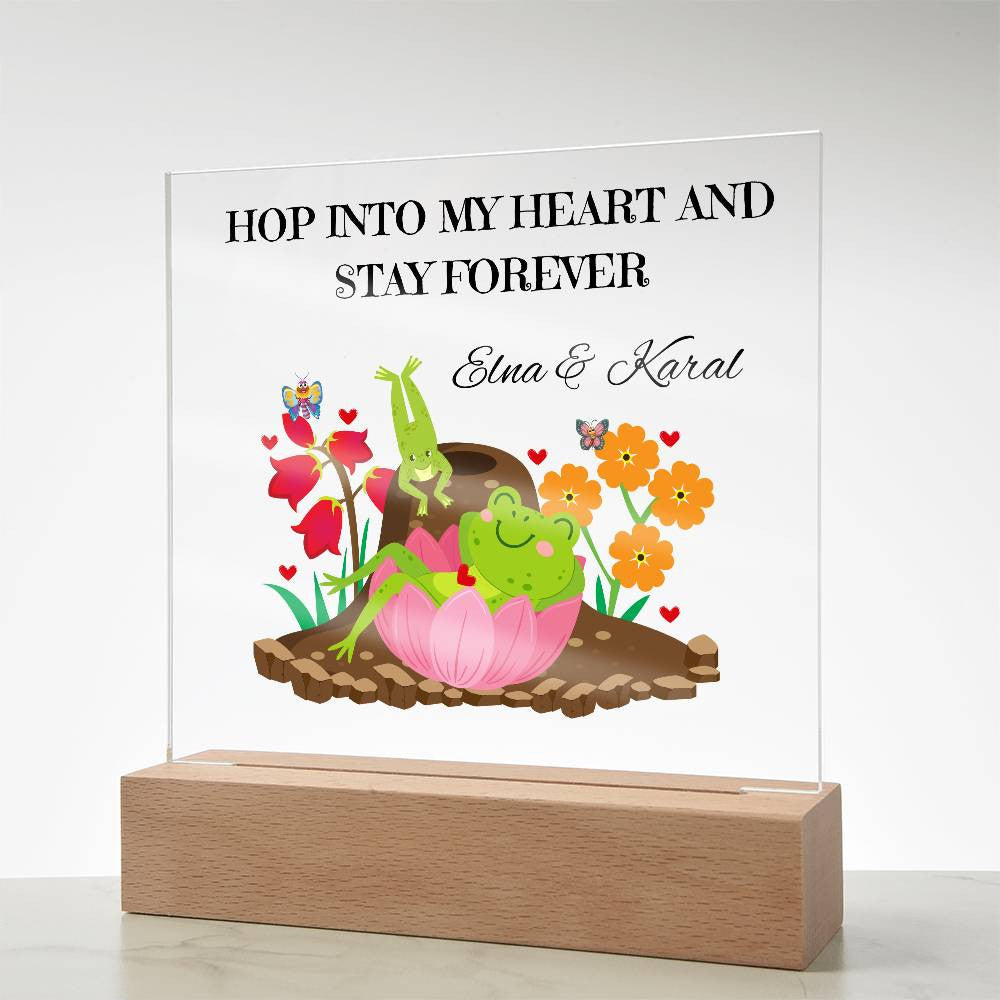Personalized Hop Into My Heart Square Plaque