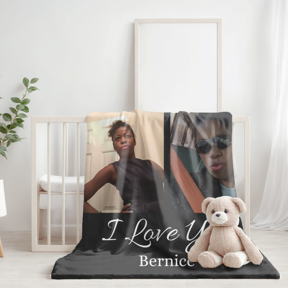 personalized Photo Blanket I Love You