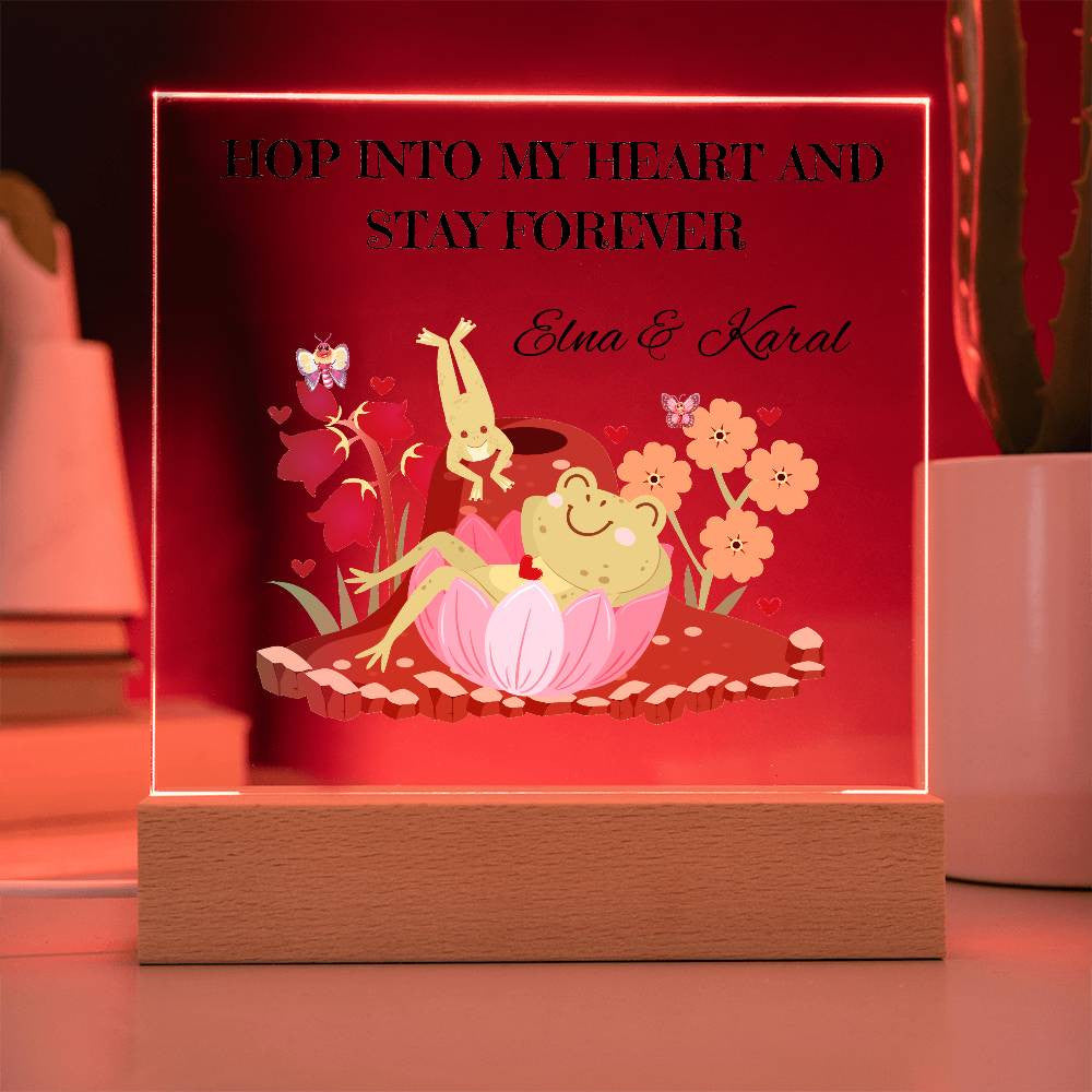 Personalized Hop Into My Heart Square Plaque