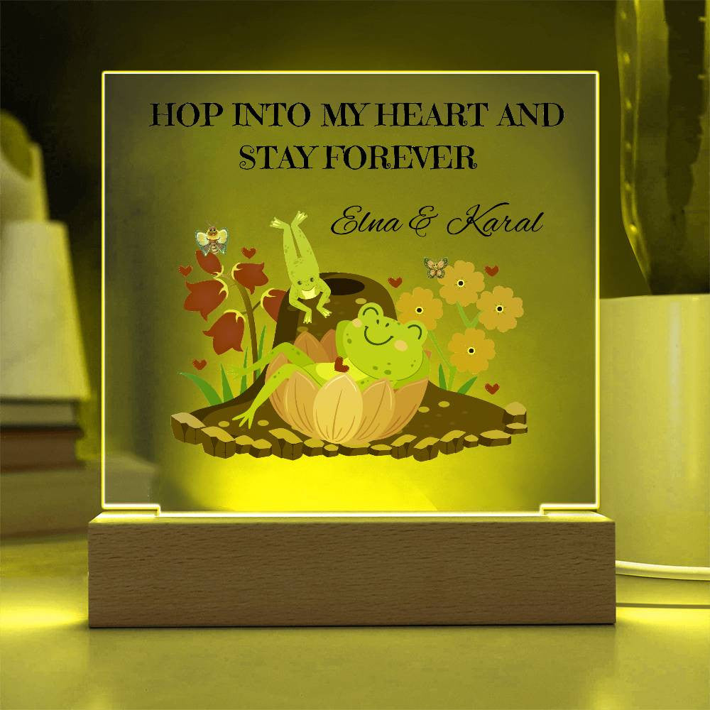 Personalized Hop Into My Heart Square Plaque