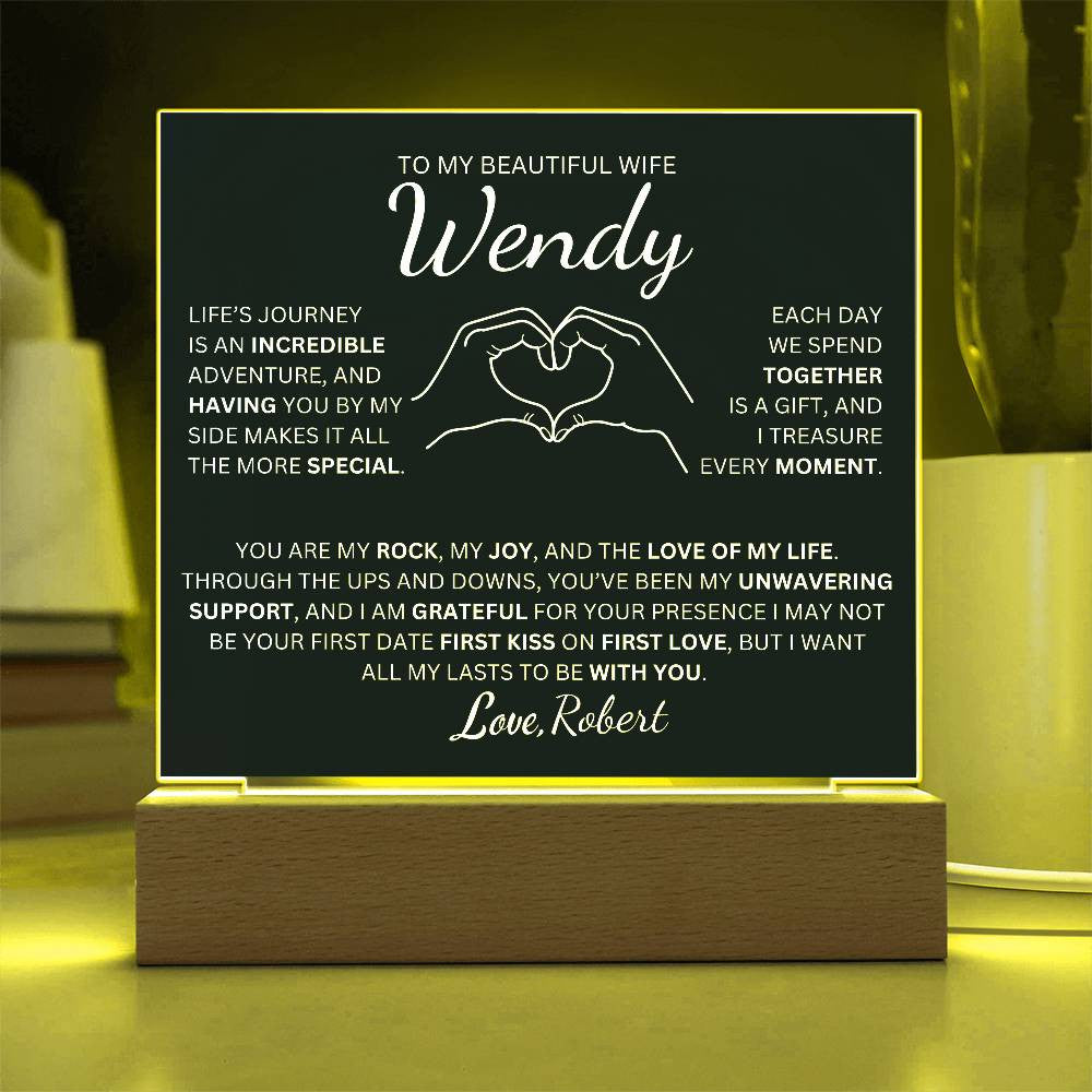 Personalized To My Beautiful Wife The Love Of My Life Square Plaque