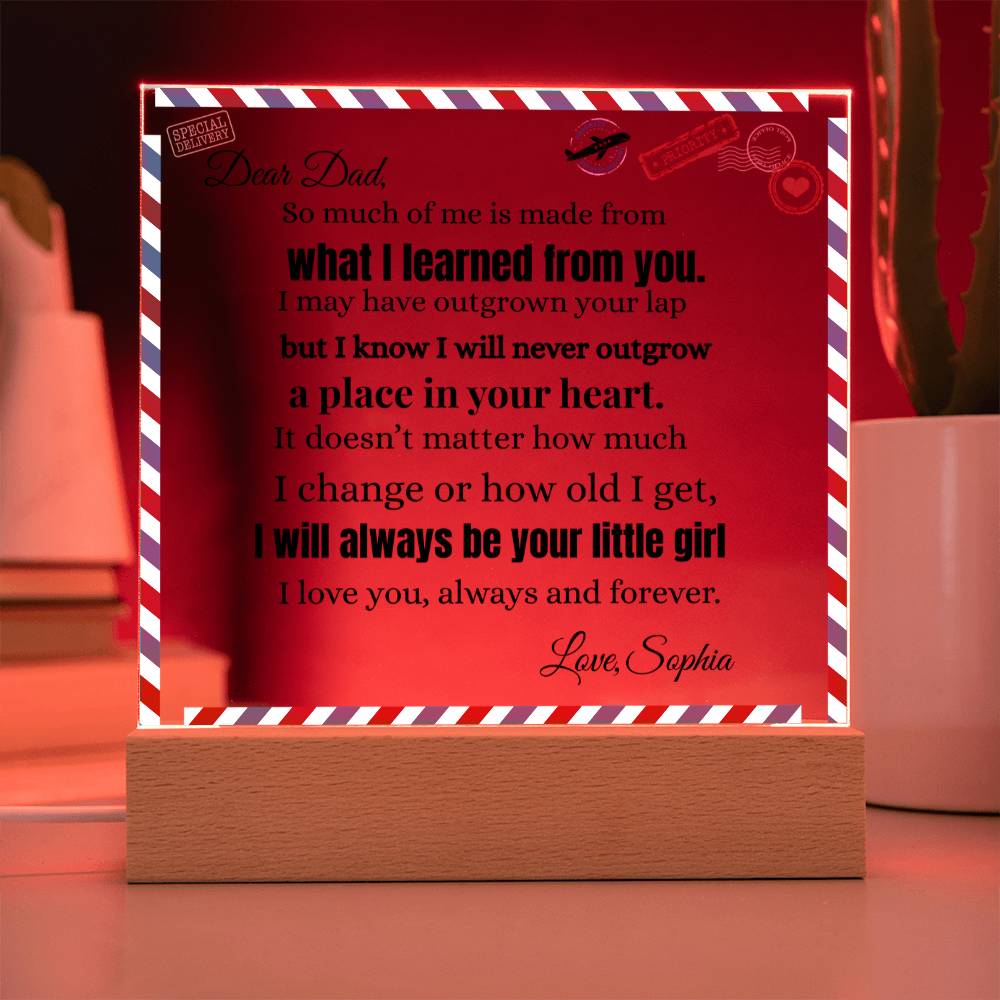 What I Learned From You | Acrylic Square Plaque