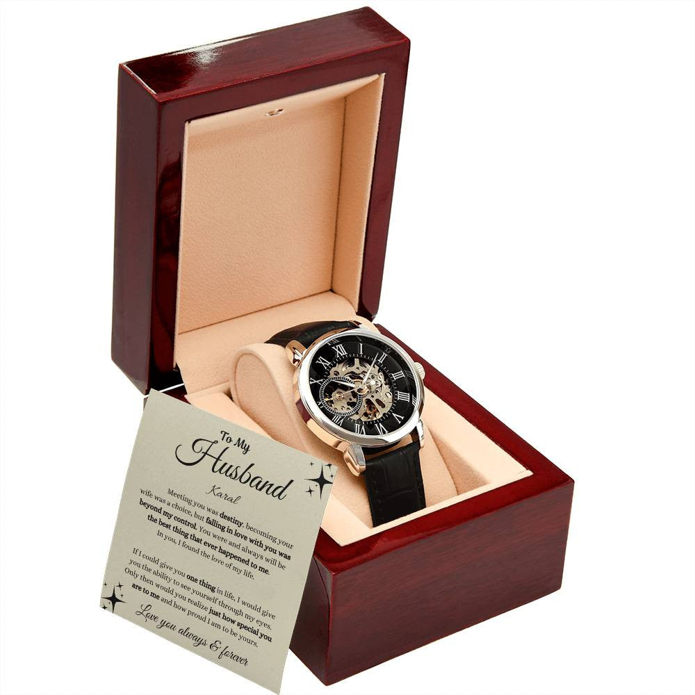 Personalized Men's Openwork Watch To My Husband