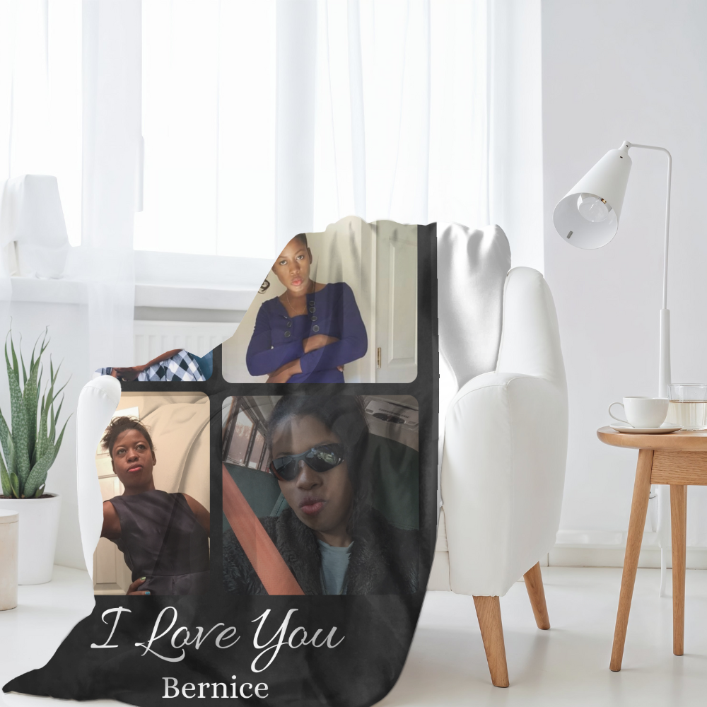 personalized Photo Blanket I Love You