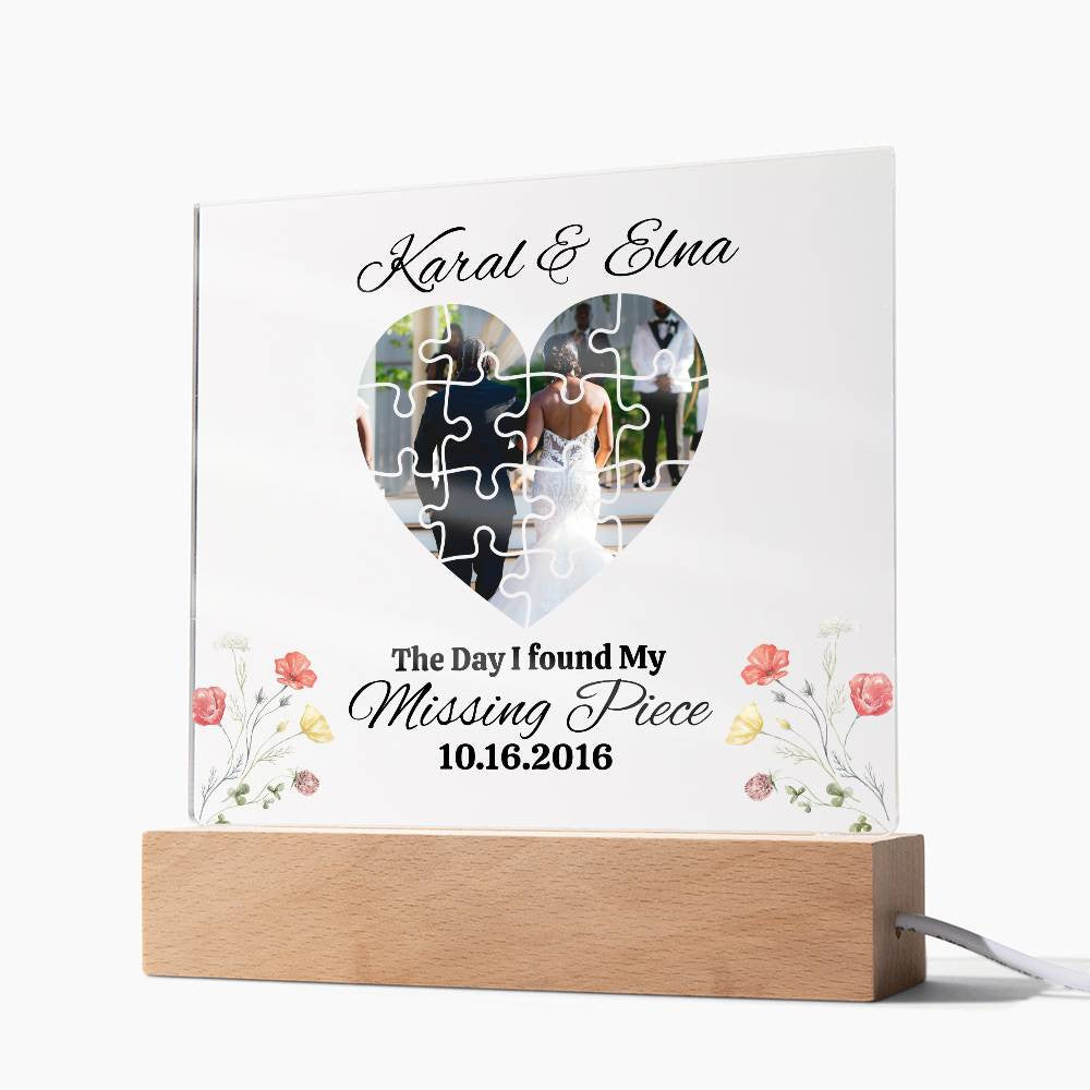 Personalized couple Puzzle Square Plaque