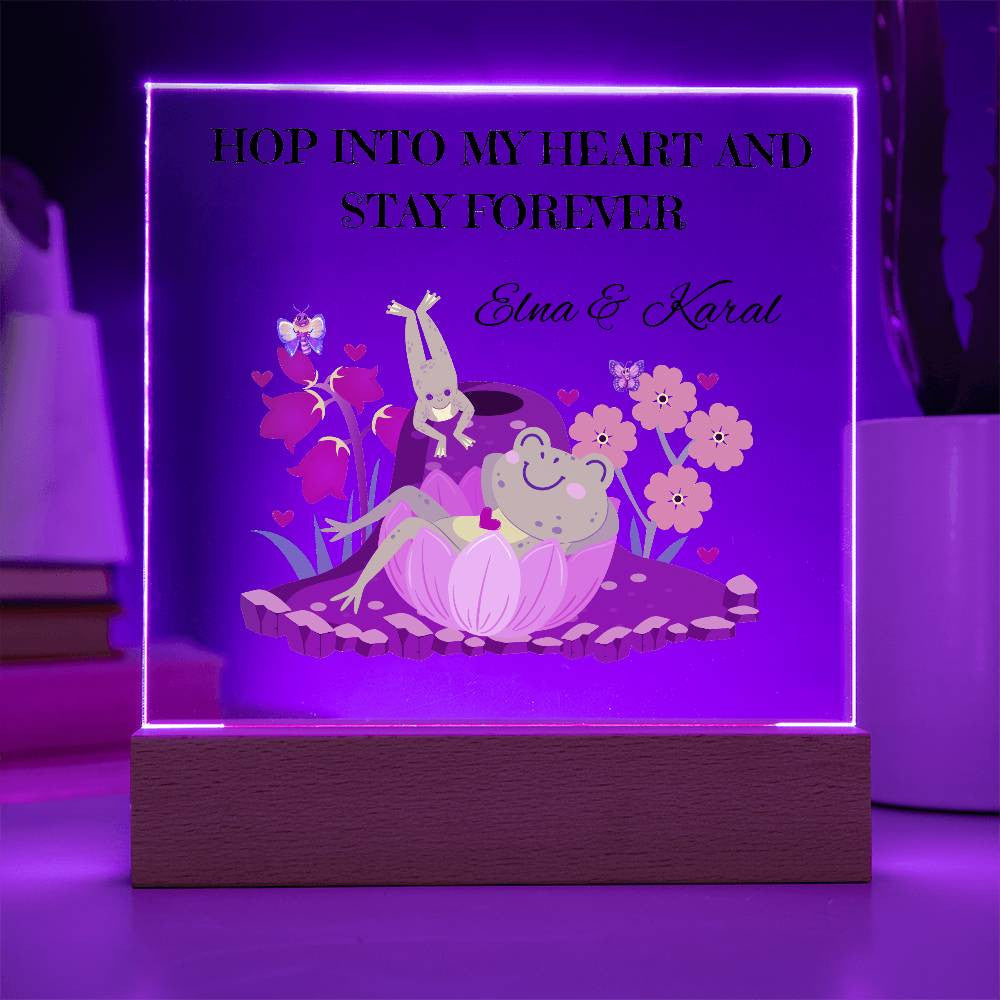 Personalized Hop Into My Heart Square Plaque
