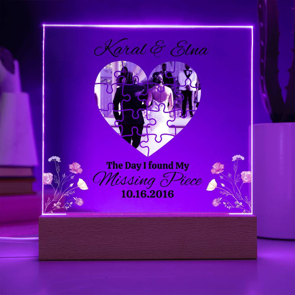 Personalized couple Puzzle Square Plaque