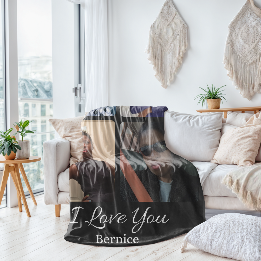 personalized Photo Blanket I Love You