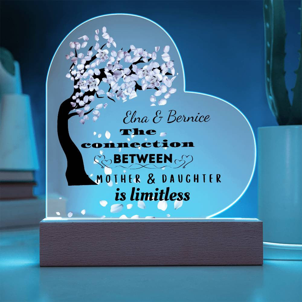 Personalized The Connection | Between Mother & Daughter | Heart Plaque