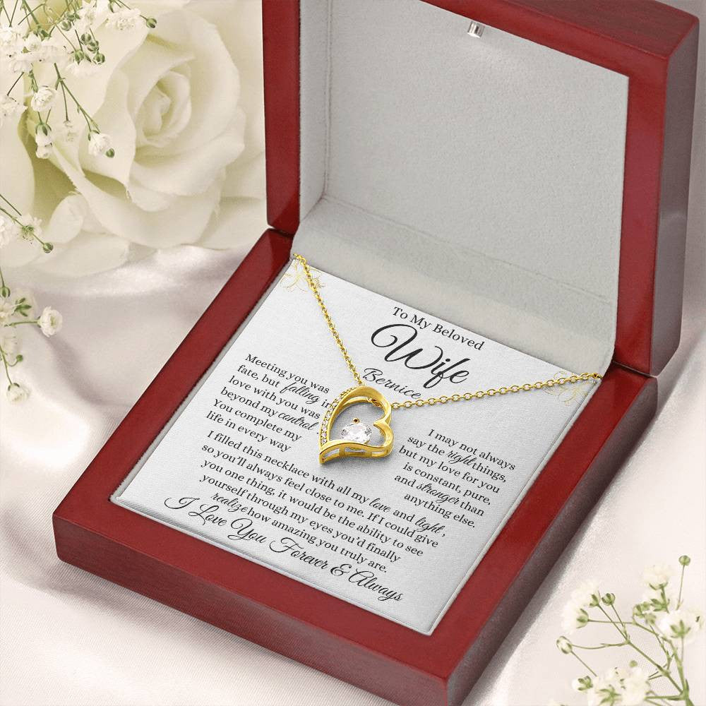 Personalized Forever Love Necklace To My Beloved Wife