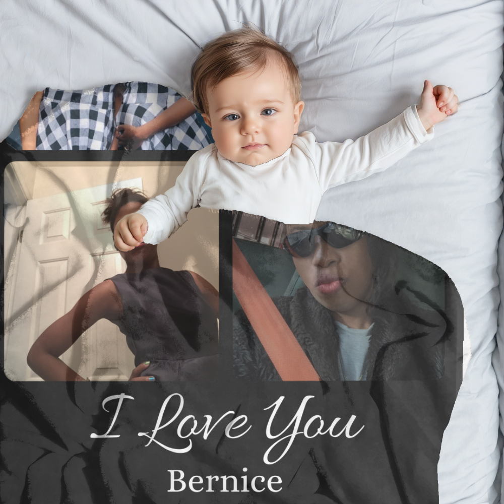personalized Photo Blanket I Love You