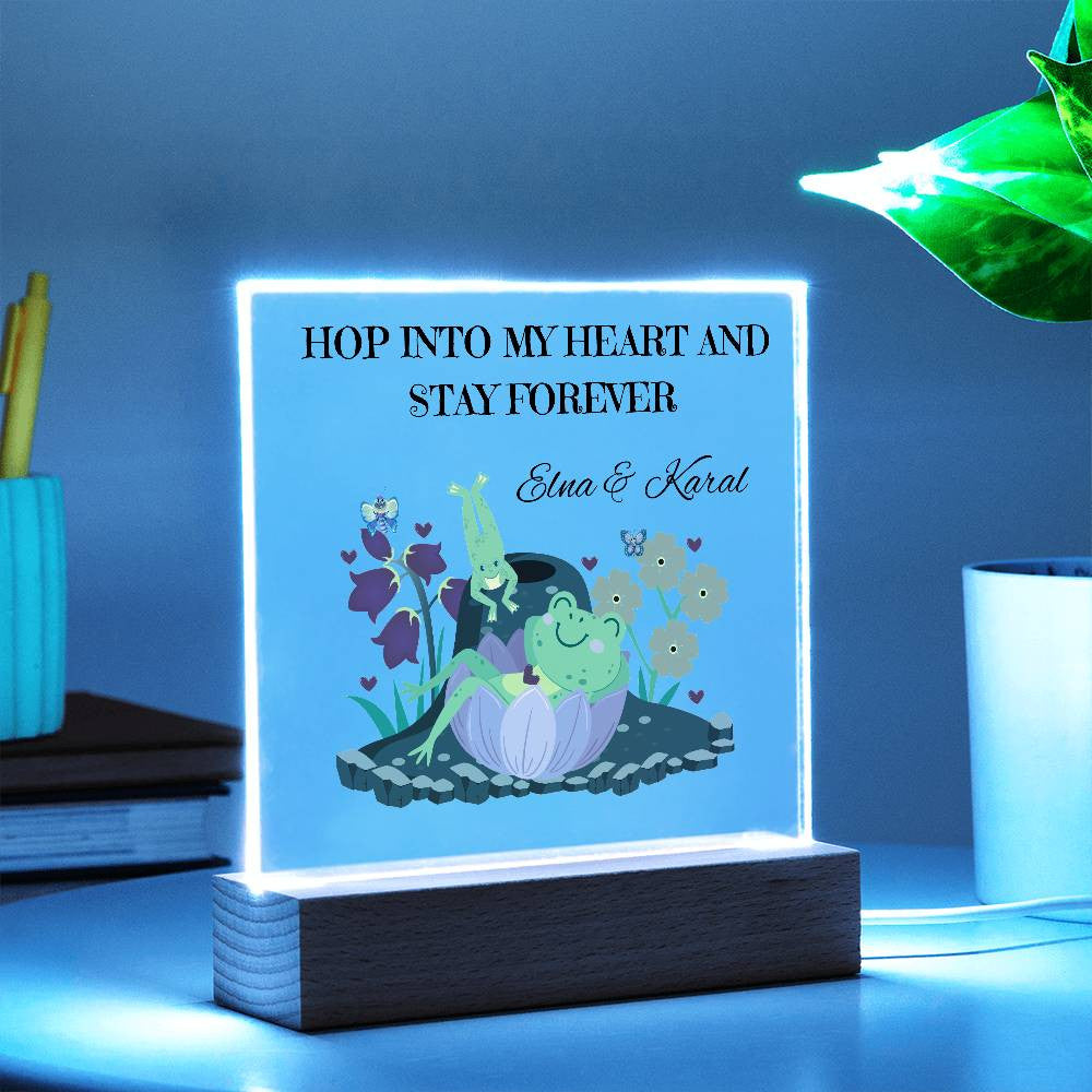 Personalized Hop Into My Heart Square Plaque