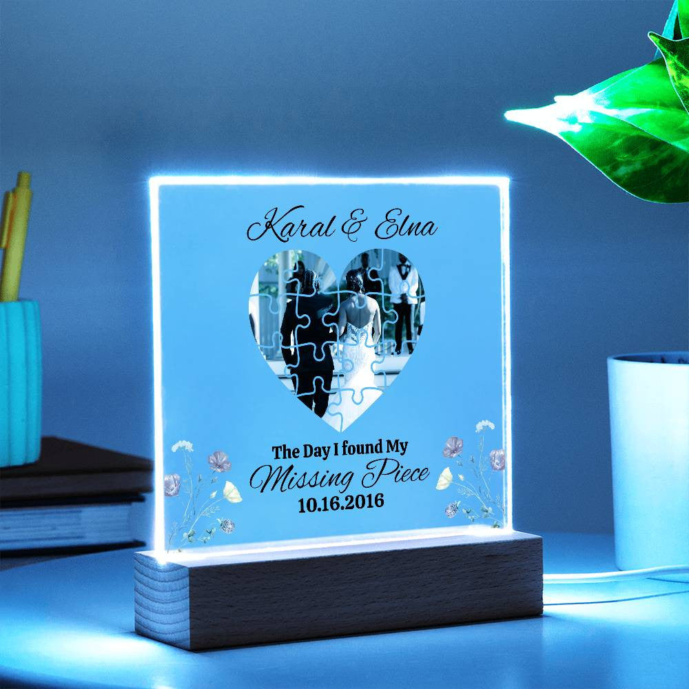 Personalized couple Puzzle Square Plaque