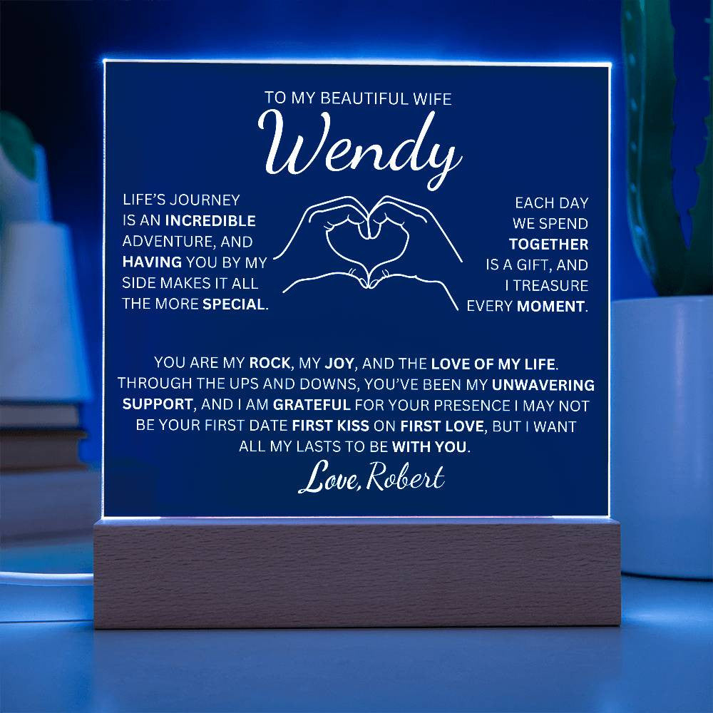 Personalized To My Beautiful Wife The Love Of My Life Square Plaque