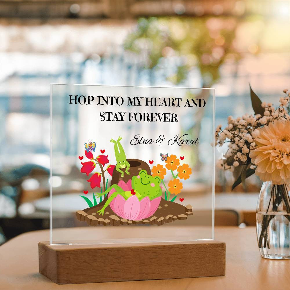 Personalized Hop Into My Heart Square Plaque