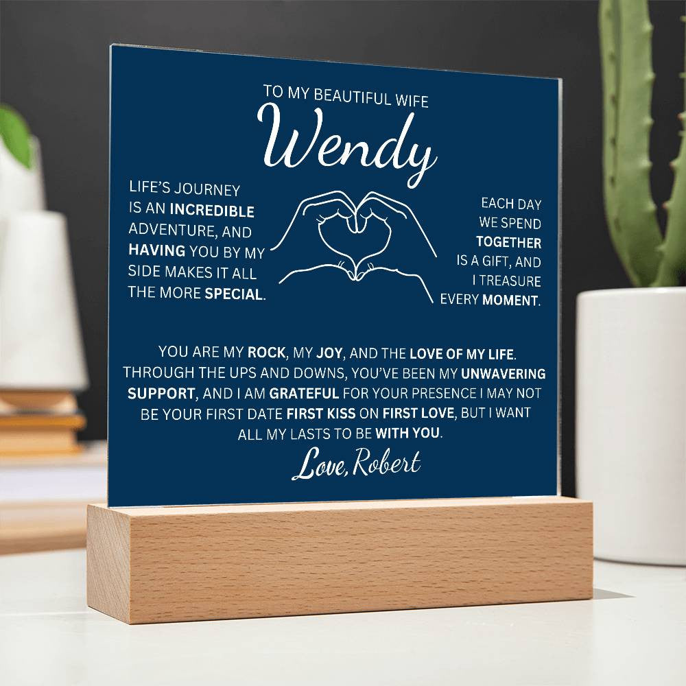 Personalized To My Beautiful Wife The Love Of My Life Square Plaque