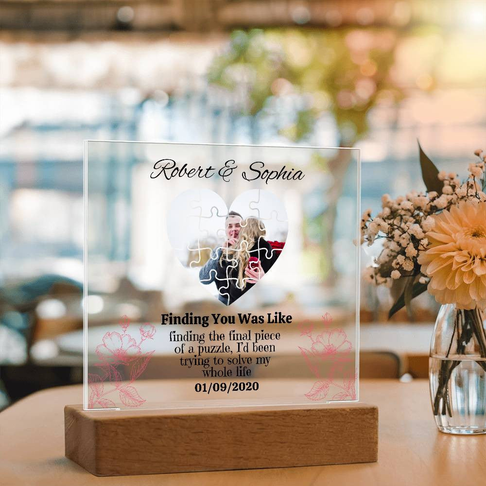 Personalized Finding The Final Piece of a puzzle Square Plaque
