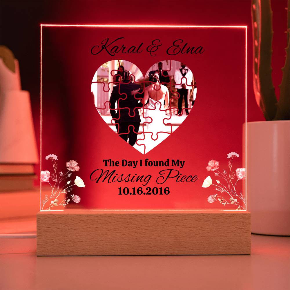 Personalized couple Puzzle Square Plaque