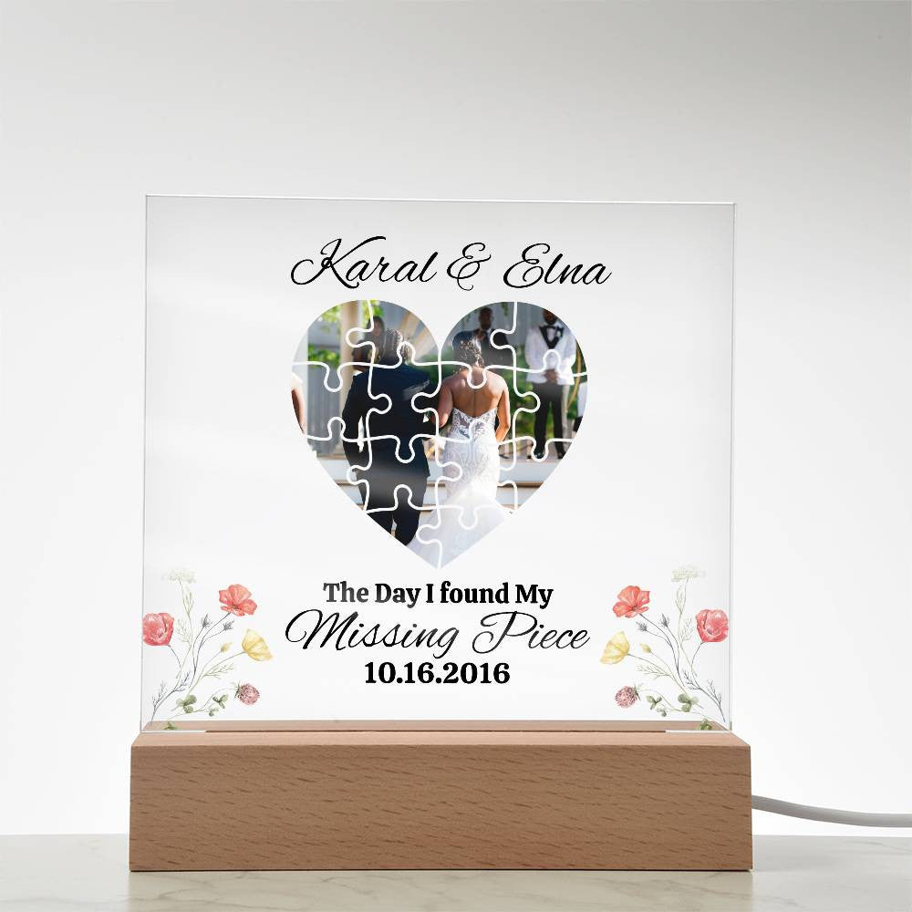 Personalized couple Puzzle Square Plaque
