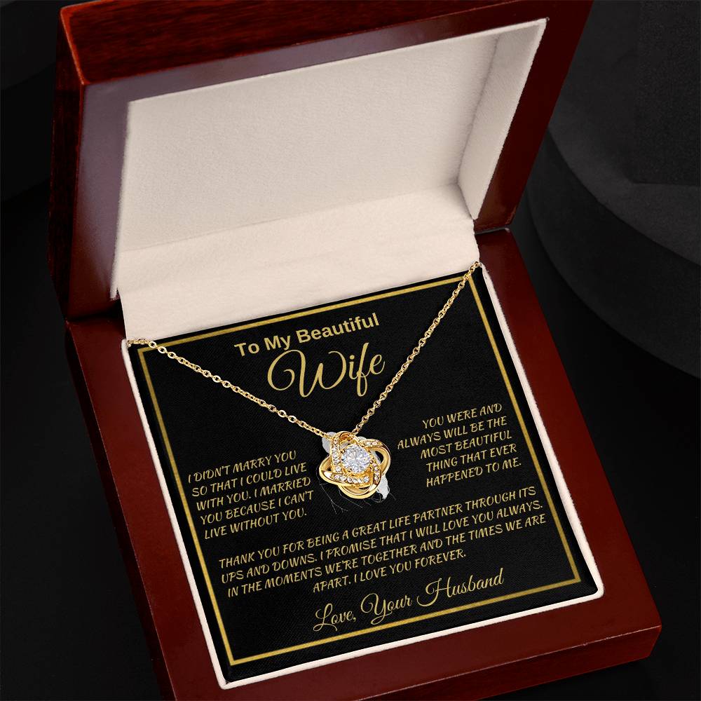 Love Knot Necklace Husband To My Wife