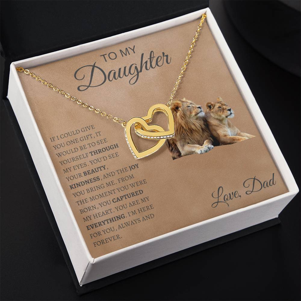 Interlocking Hearts Necklace Dad To My Daughter