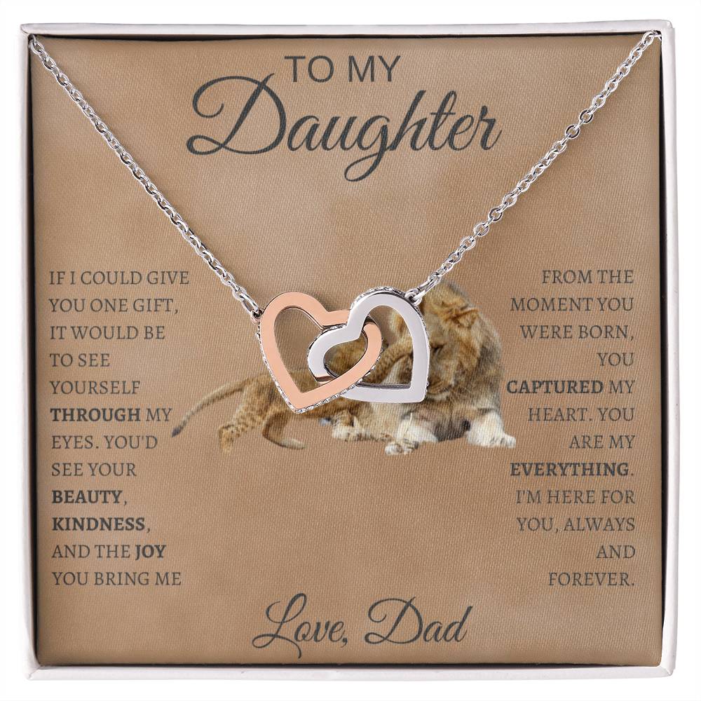 Interlocking Hearts Necklace Dad To My Daughter