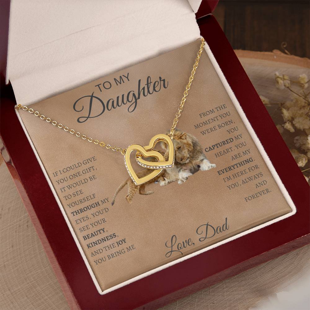 Interlocking Hearts Necklace Dad To My Daughter