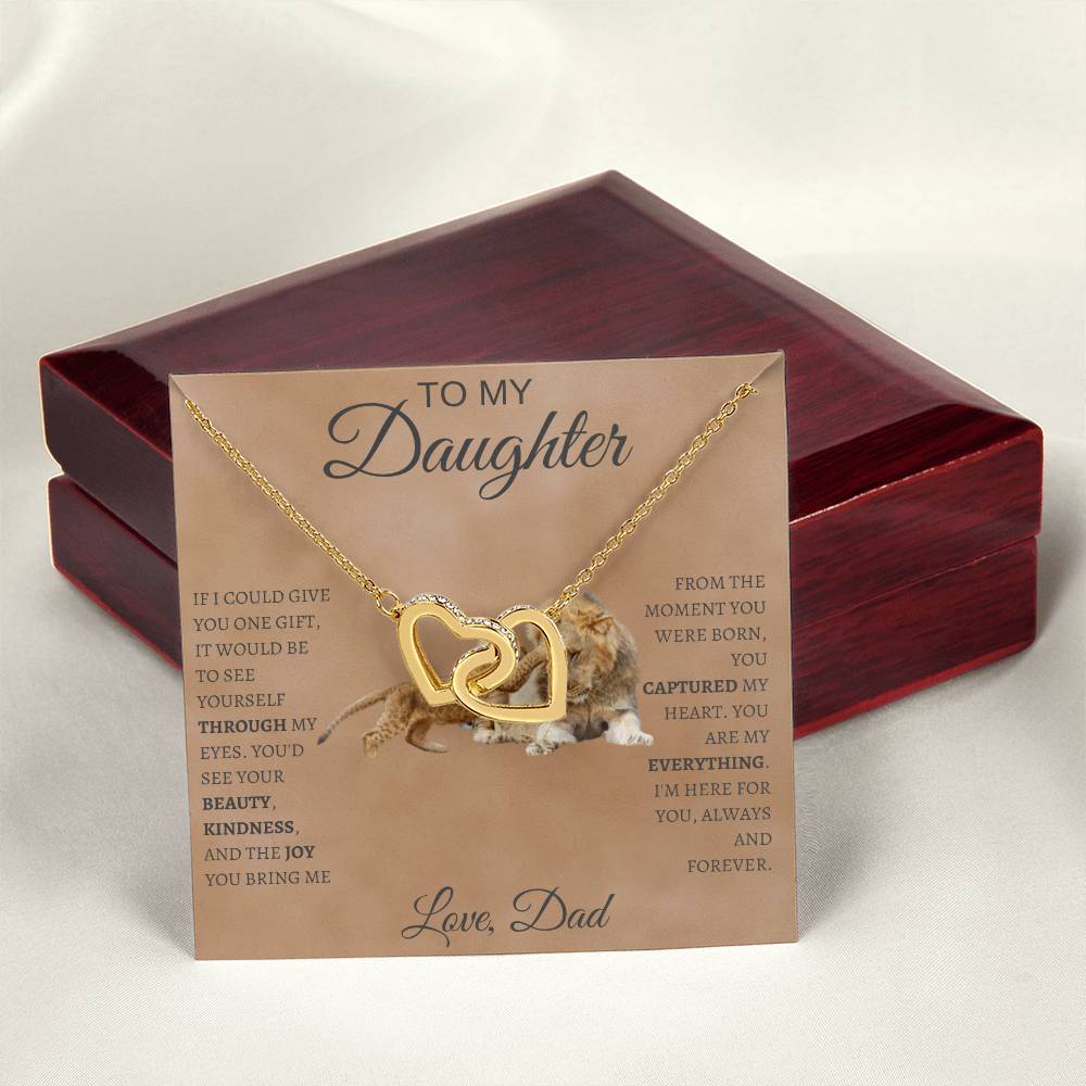 Interlocking Hearts Necklace Dad To My Daughter