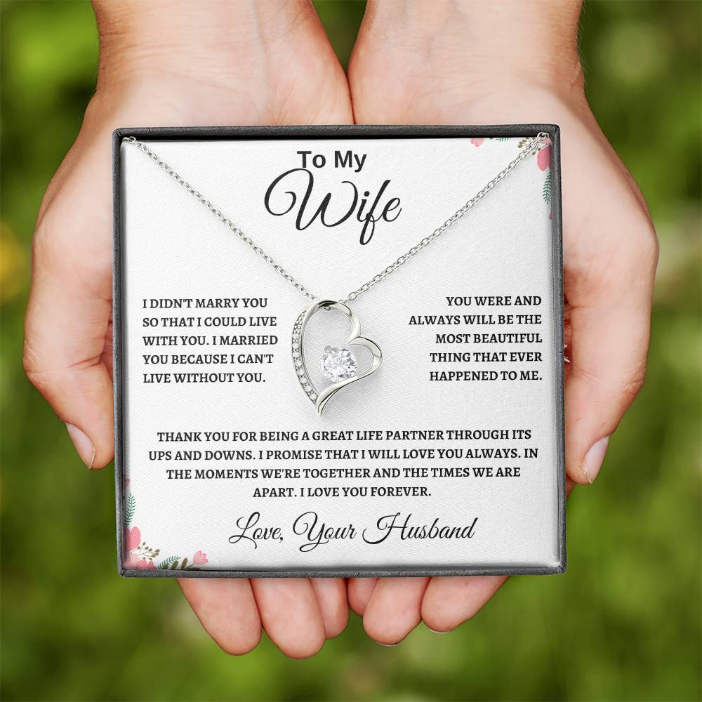 Forever Love Necklace Husband To My Wife