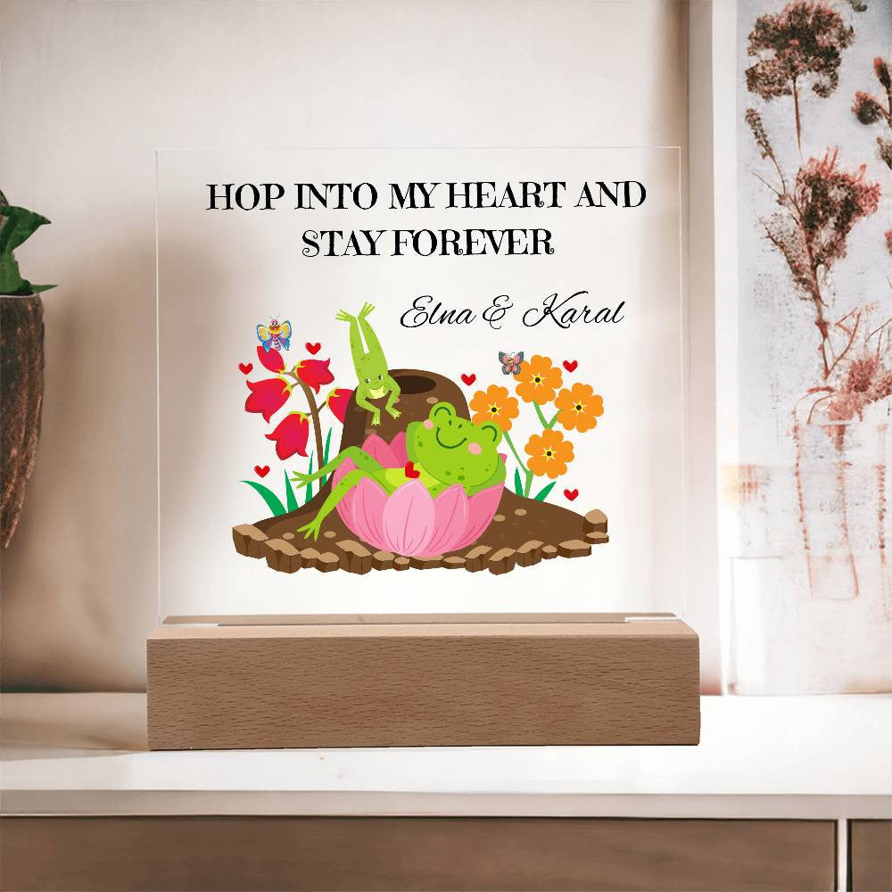 Personalized Hop Into My Heart Square Plaque