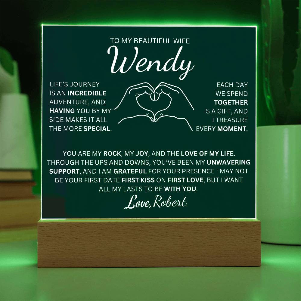 Personalized To My Beautiful Wife The Love Of My Life Square Plaque