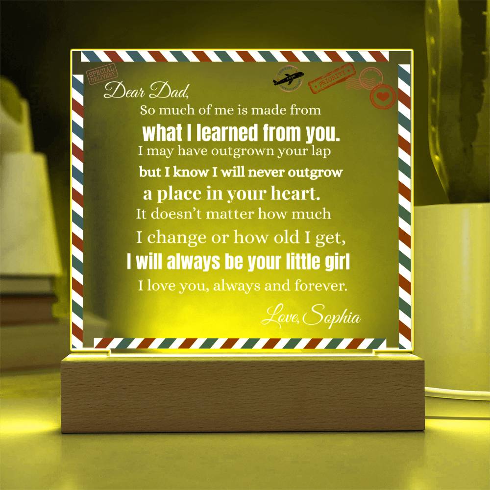 What I Learned From You | Acrylic Square Plaque