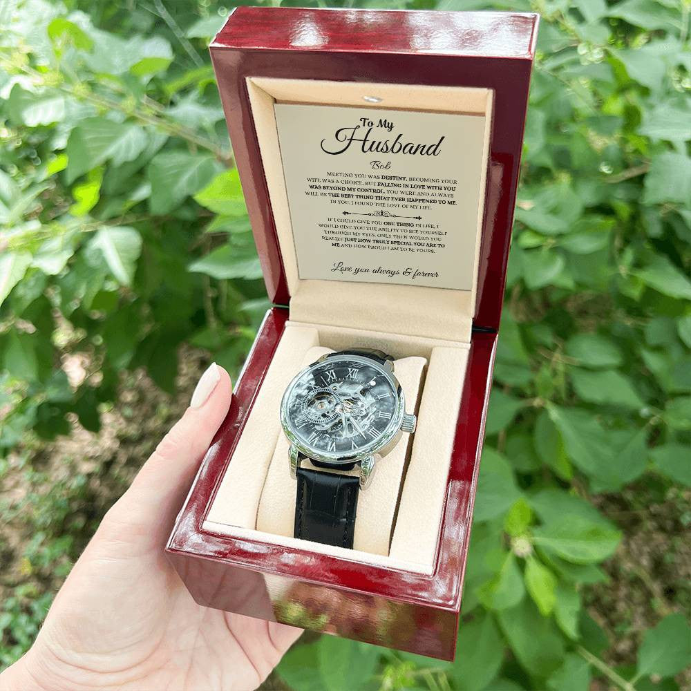 Personalized Men's Openwork Watch To My Husband