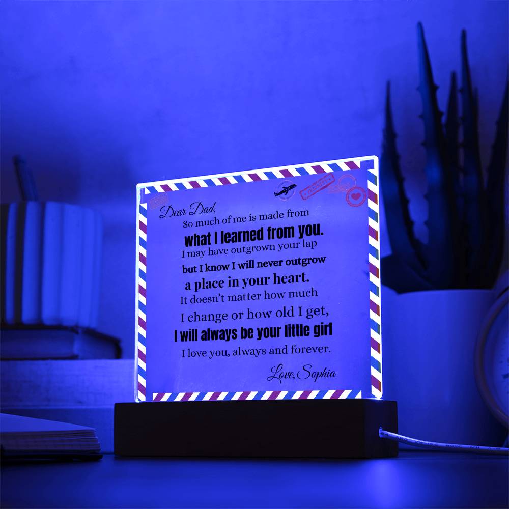 What I Learned From You | Acrylic Square Plaque