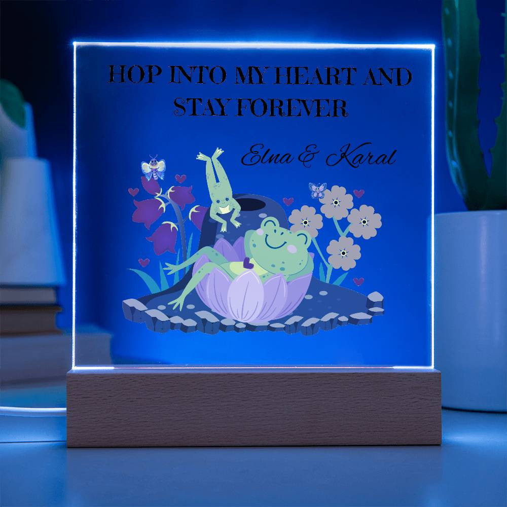 Personalized Hop Into My Heart Square Plaque