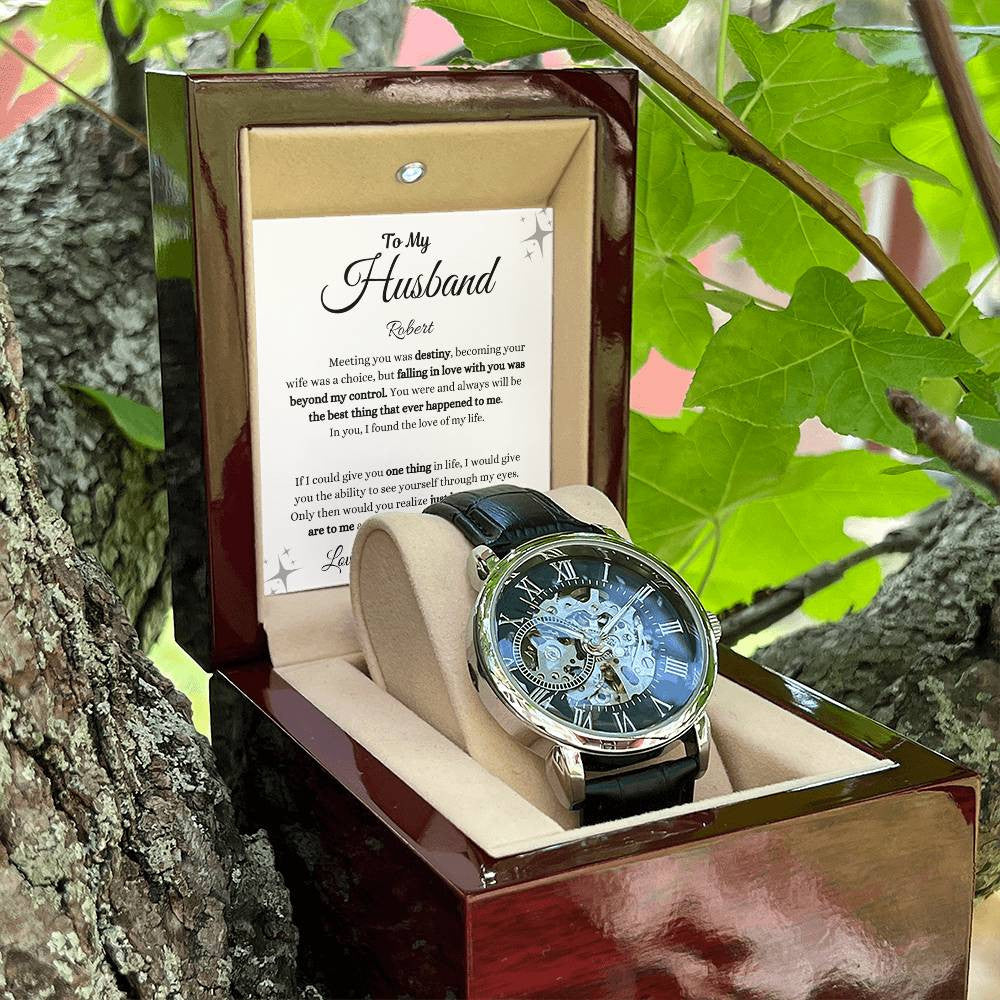 Personalized Men's Openwork Watch To My Husband
