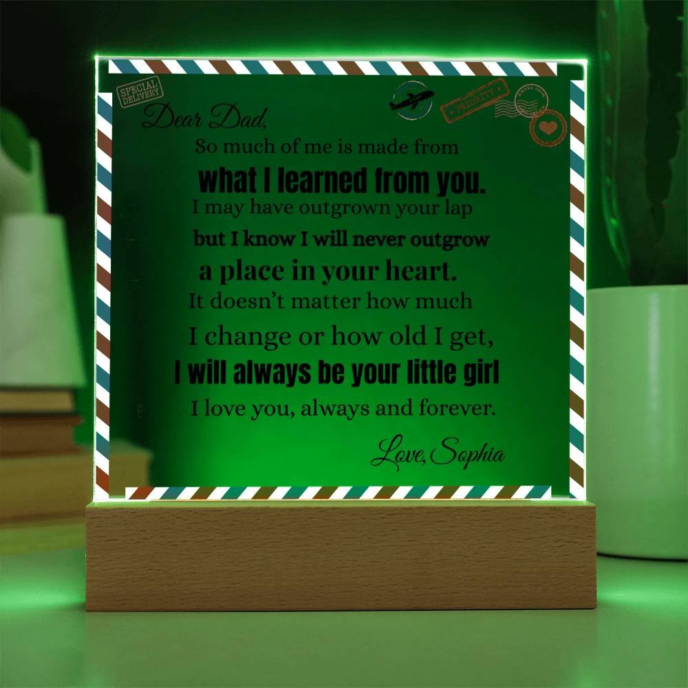 What I Learned From You  | Acrylic Square Plaque