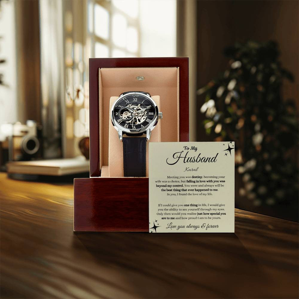 Personalized Men's Openwork Watch  To My Husband
