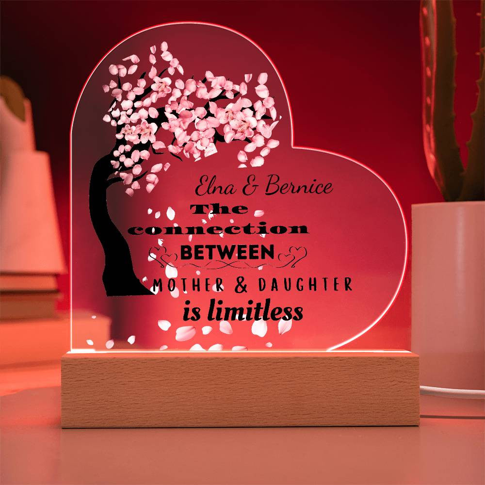 Personalized The Connection | Between Mother & Daughter | Heart Plaque