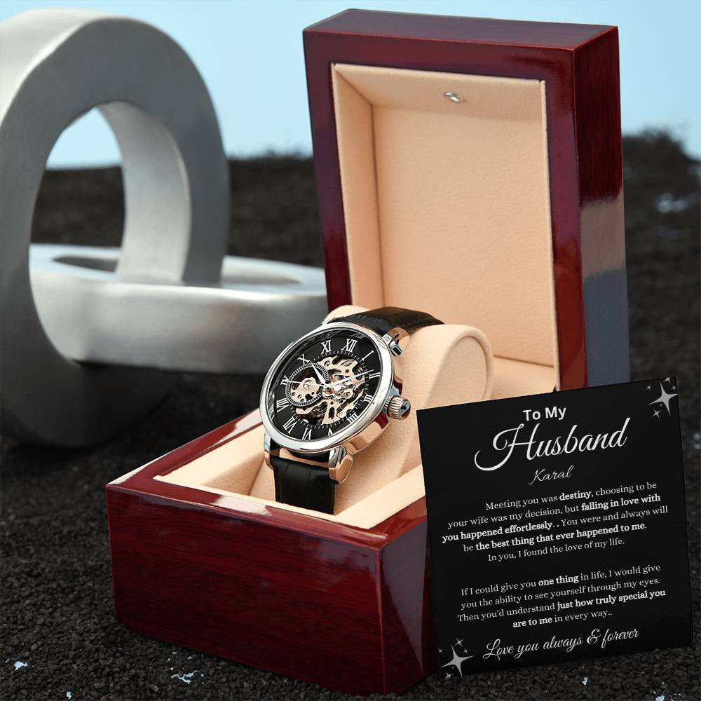 Personalized Men's Openwork Watch To My Husband