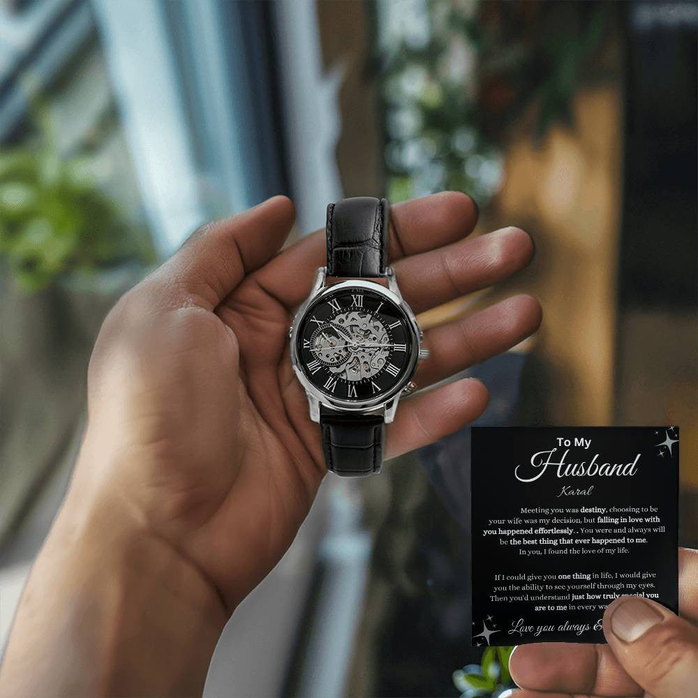 Personalized Men's Openwork Watch To My Husband