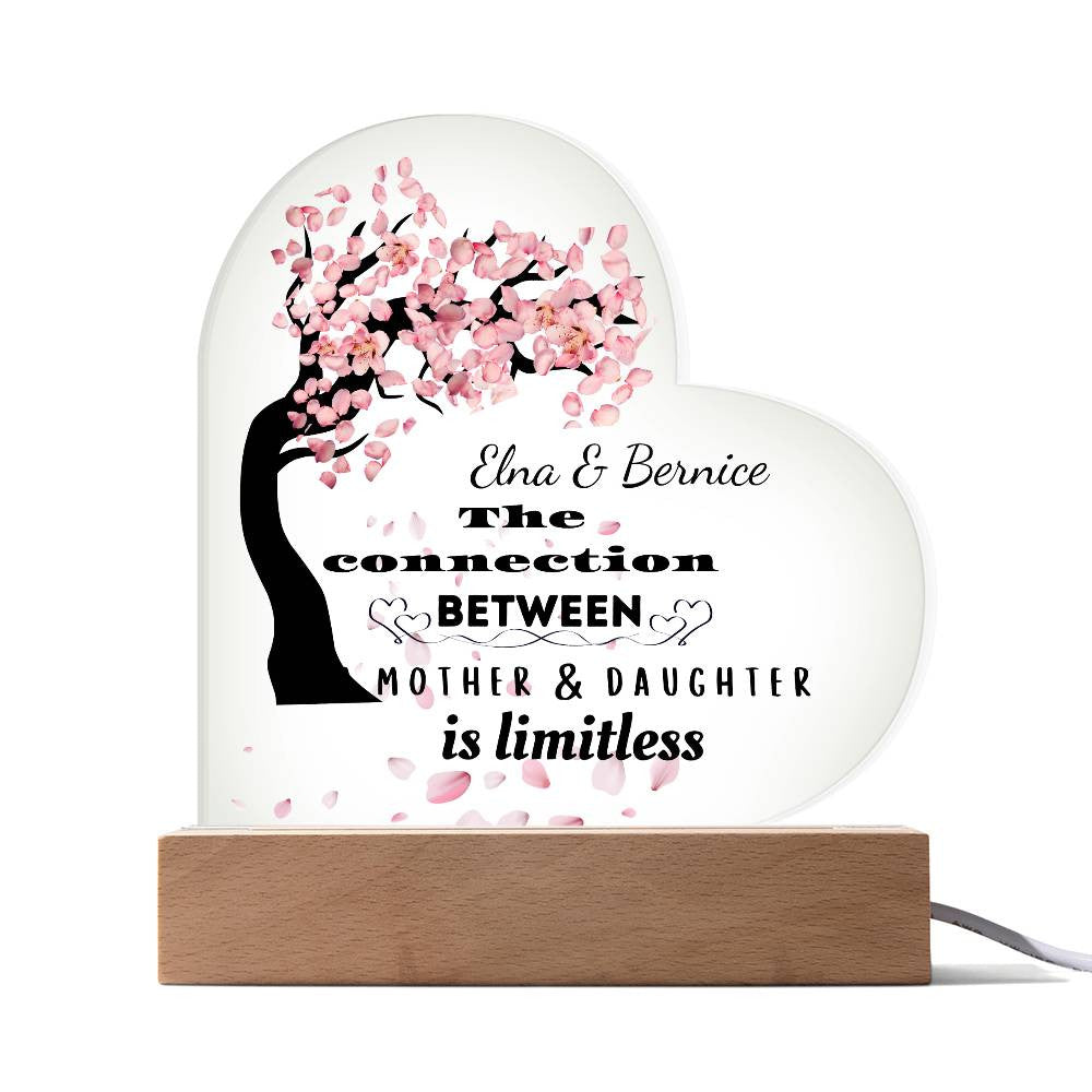 Personalized The Connection | Between Mother & Daughter | Heart Plaque