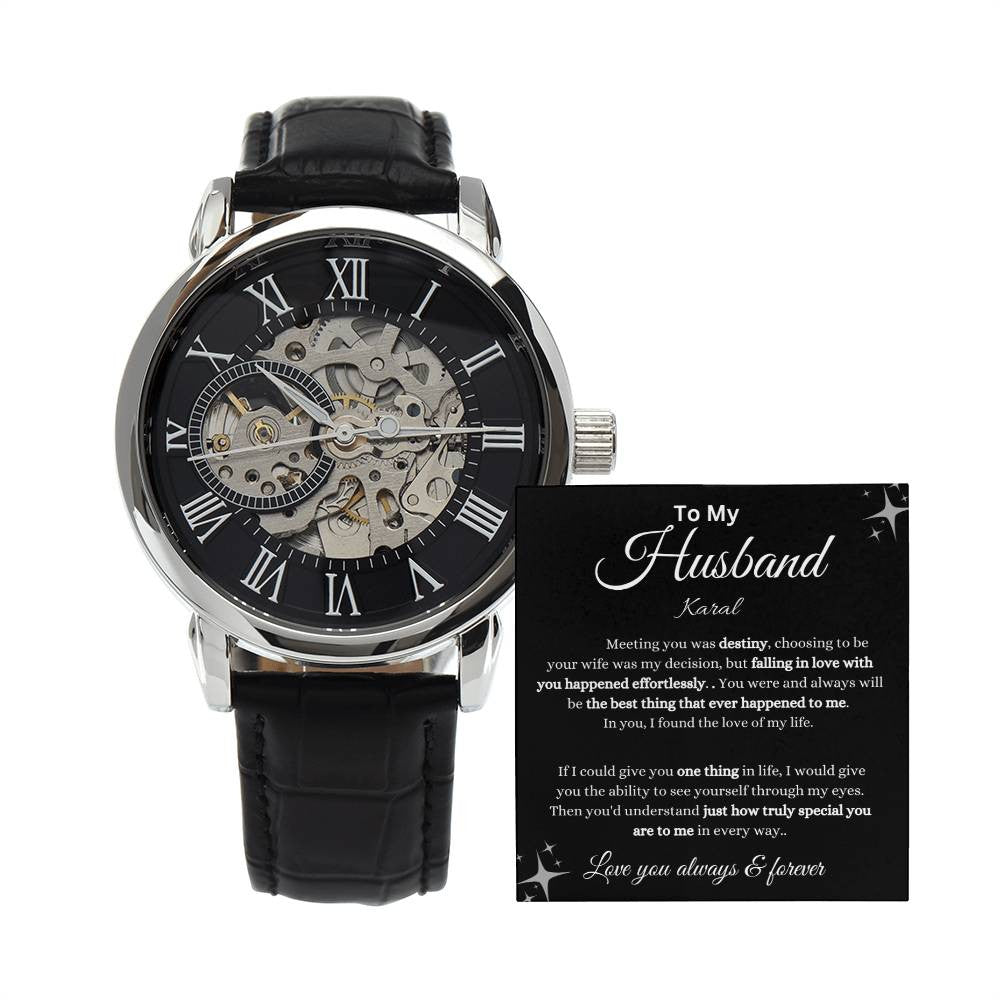 Personalized Men's Openwork Watch To My Husband