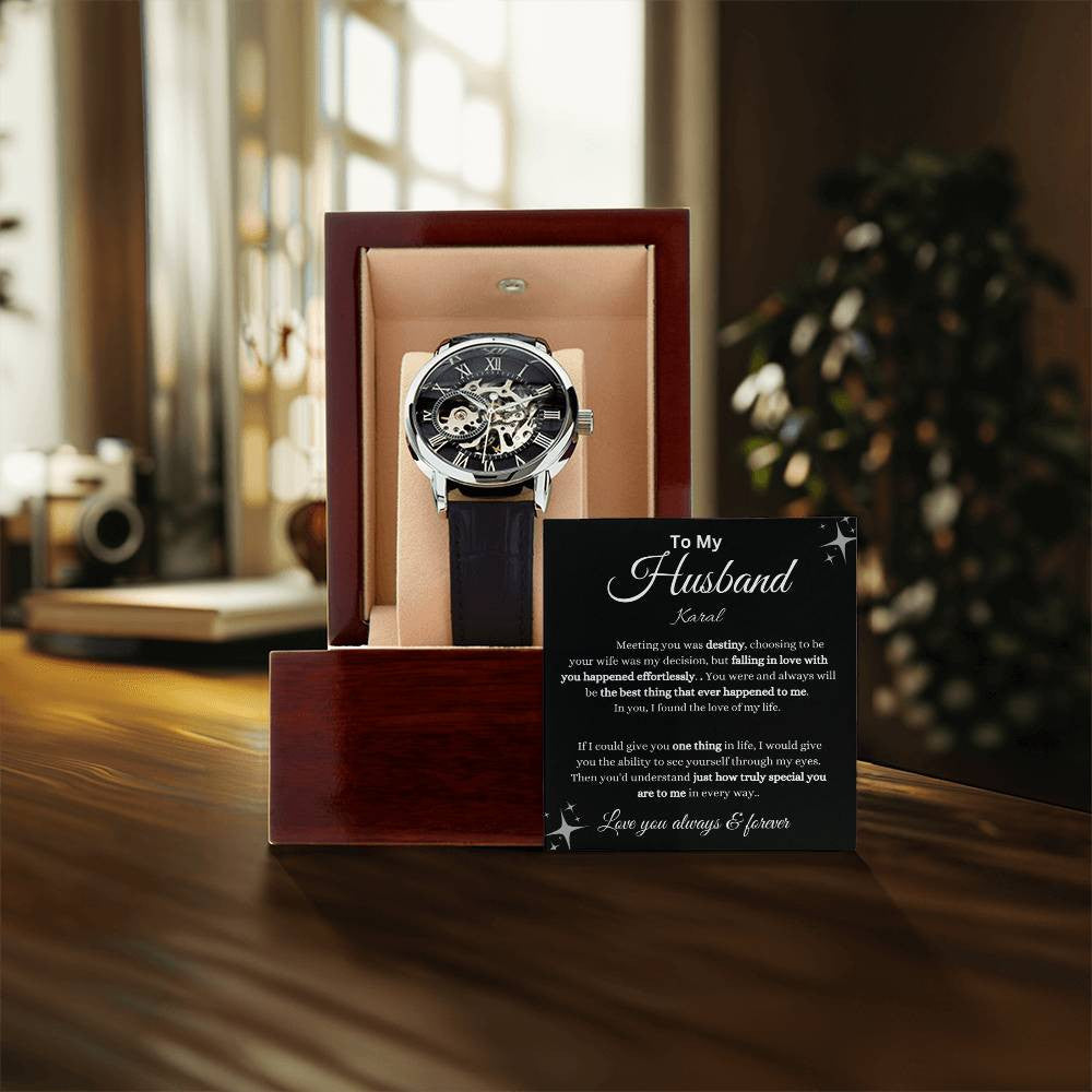Personalized Men's Openwork Watch To My Husband